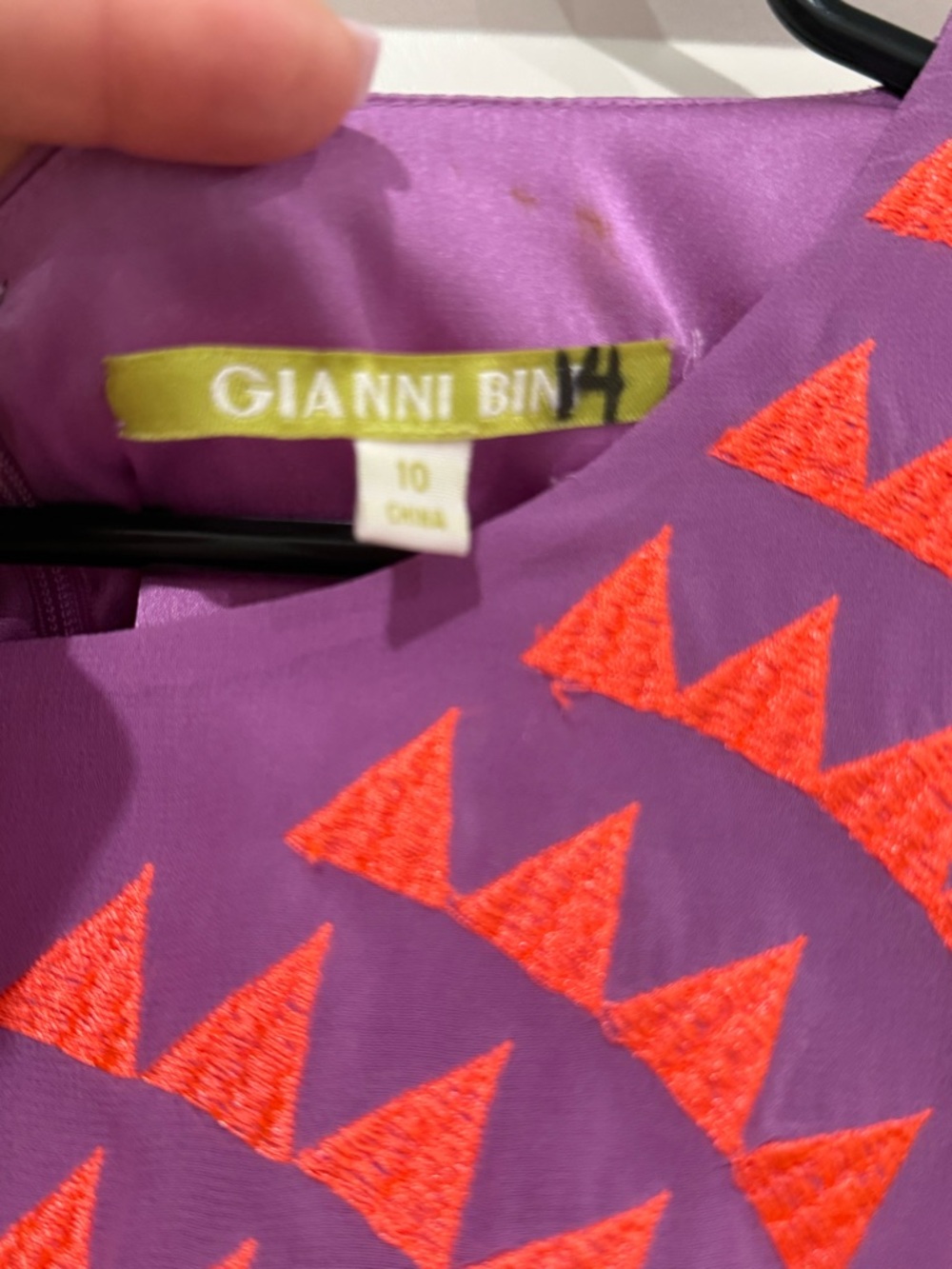 Gianni Bini Embroidered Maxi Dress | Size 10 | Purple & Coral Sleeveless Dress - Picture 4 of 6
